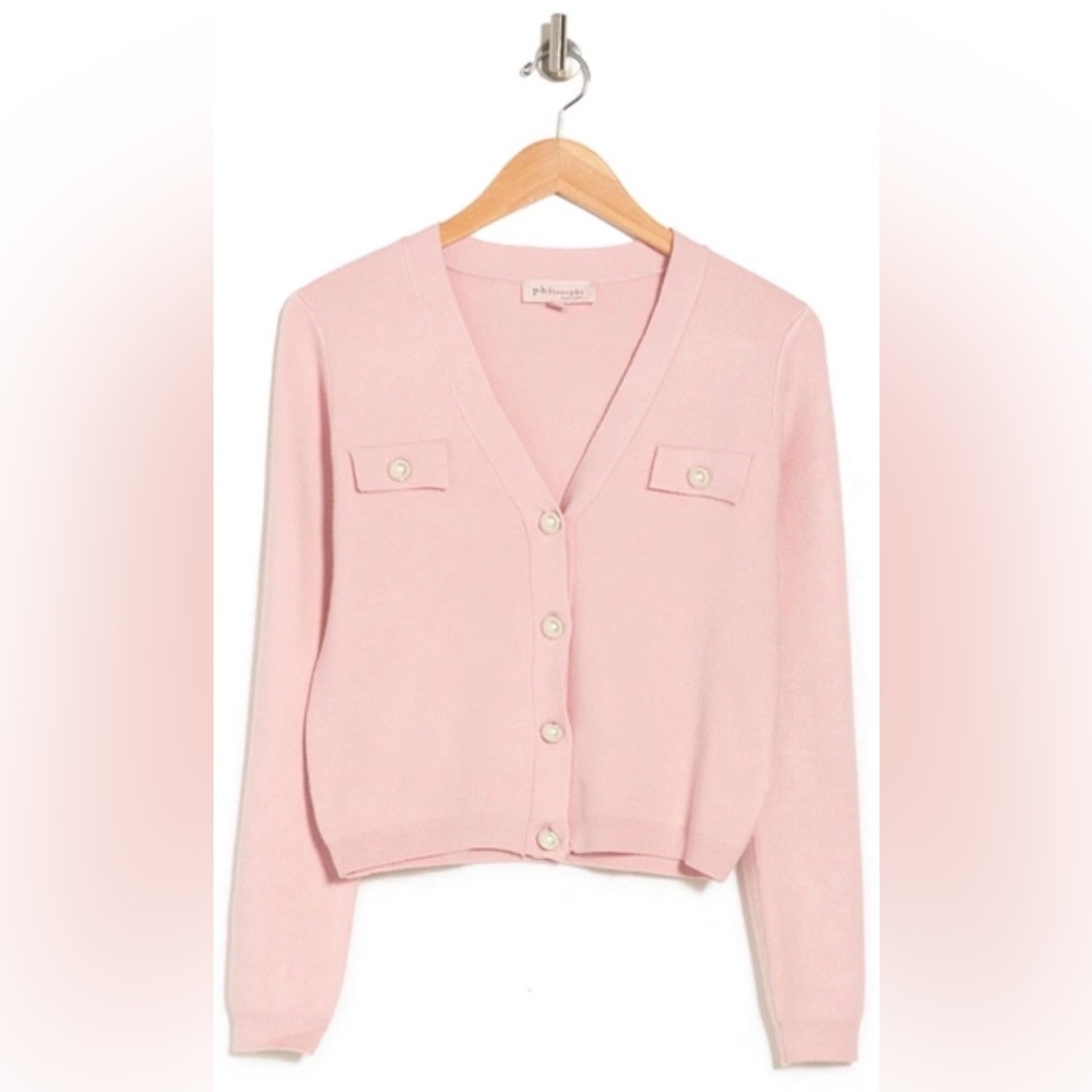 Philosophy Light Pink Cardigan with Pearl Buttons